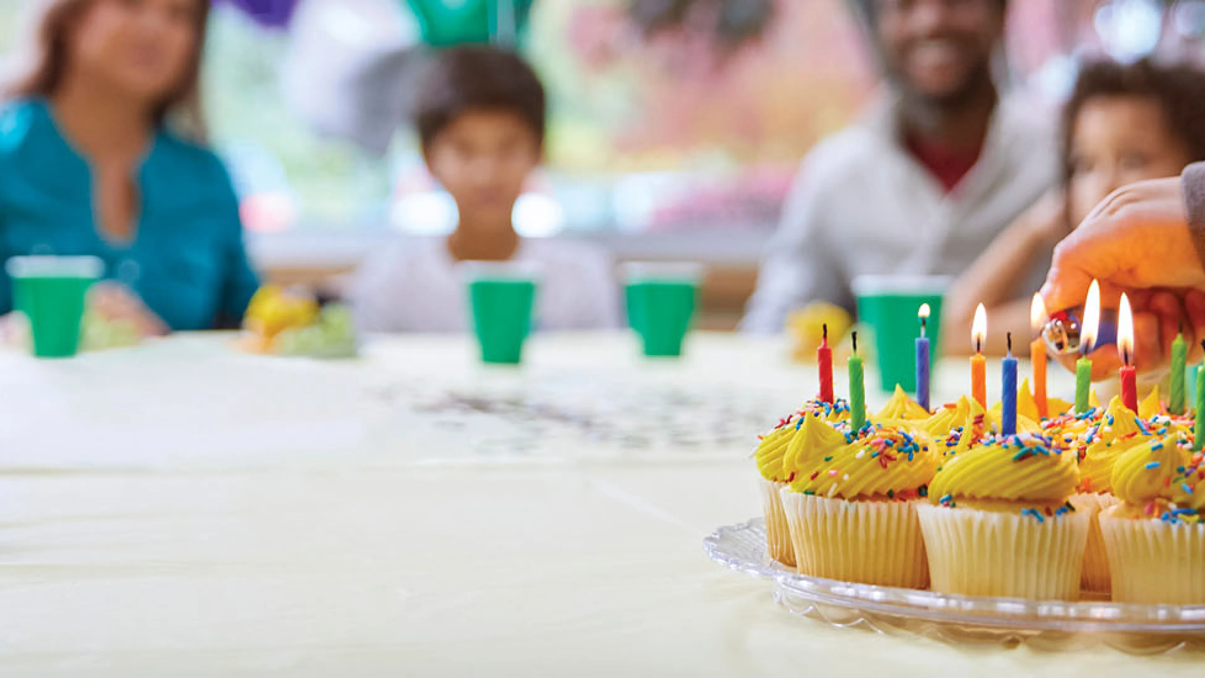 Birthday Party celebration with cupcakes at the Y.