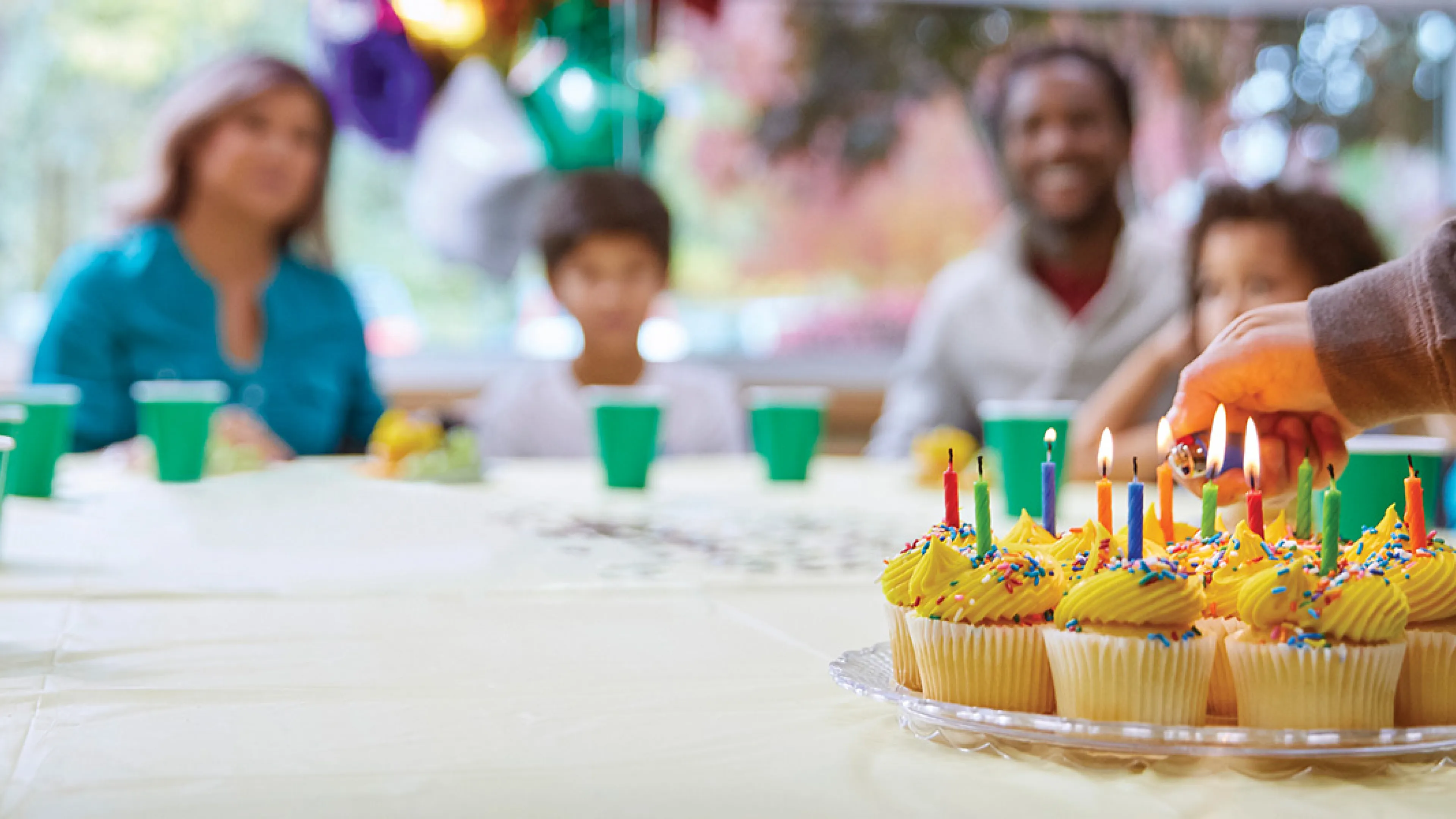 Cupcakes served in Tampa YMCA birthday room.