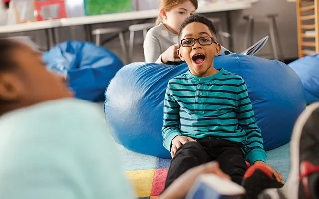 Child participating in YMCA programs